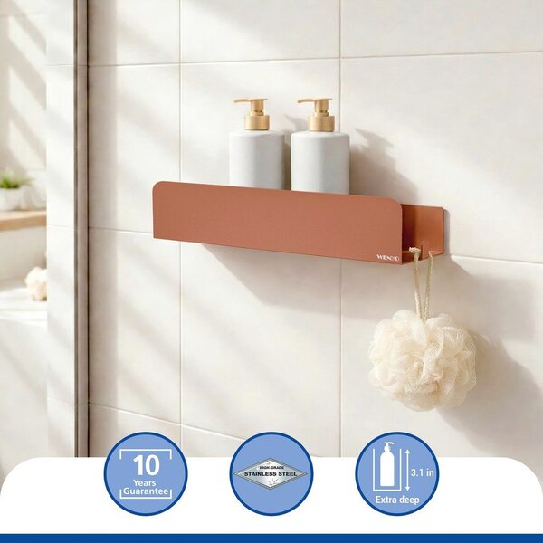 Mensola da bagno senza foratura marrone in acciaio inox con aggancio Turbo-loc Lizan – Wenko