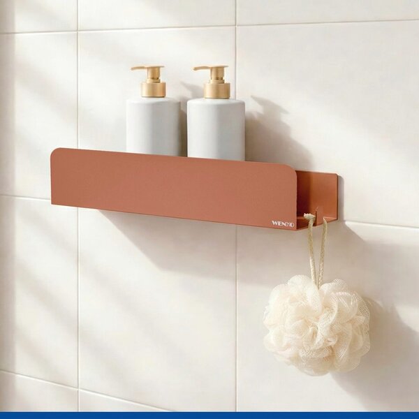 Mensola da bagno senza foratura marrone in acciaio inox con aggancio Turbo-loc Lizan – Wenko