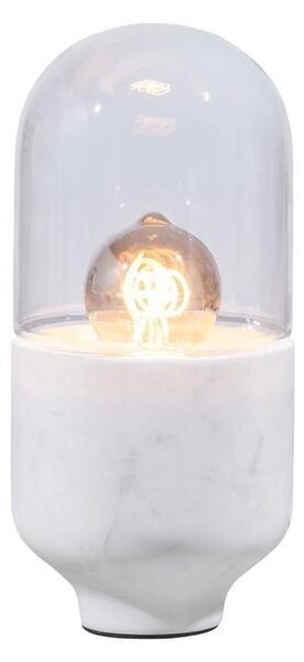 Lampada da tavolo bianca con paralume in vetro (altezza 26 cm) Asel - WOOOD
