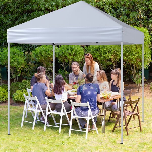 Costway Tendone pop-up da esterno con altezze regolabili e borsa da trasporto, Tenda portatile per spiaggia e giardino Bianco