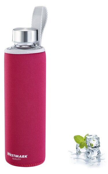 Bottiglia rossa da viaggio in vetro e silicone 550 ml Viva - Westmark