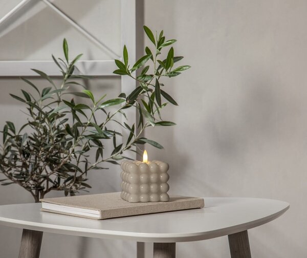 Candela LED in cera beige, altezza 9,5 cm Flamme Dot - Star Trading
