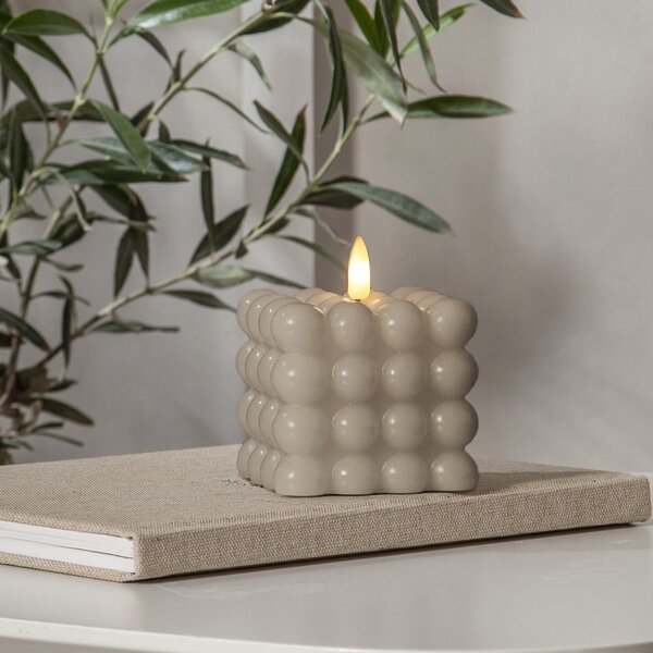 Candela LED in cera beige, altezza 9,5 cm Flamme Dot - Star Trading