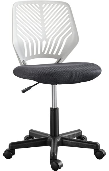 Sedia da ufficio Yaheetech, senza braccioli, ergonomica, scrivania, grigio scuro