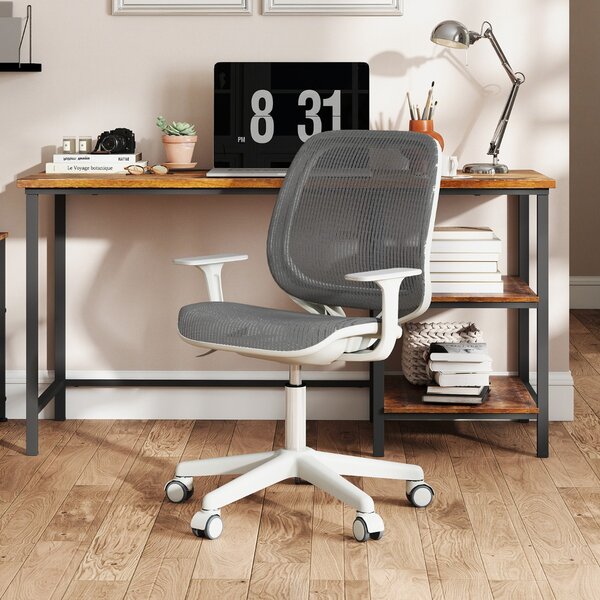 Costway Sedia girevole per bambini regolabile in altezza con freno di seduta, Sedia da scrivania ergonomica Grigio