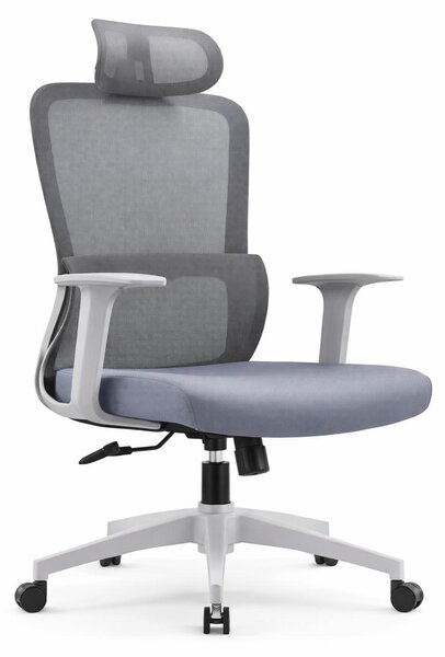 Sedia da ufficio ergonomica con schienale in rete, poggiatesta e braccioli