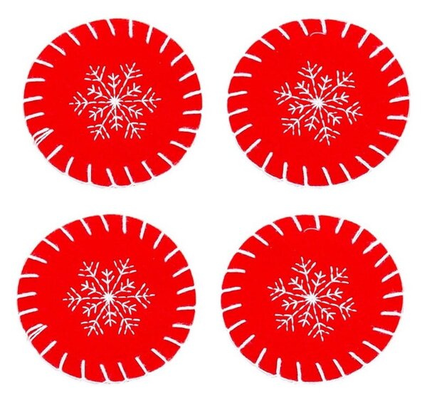 Sottobicchieri rossi con motivo natalizio in set di 4 pezzi - Casa Selección