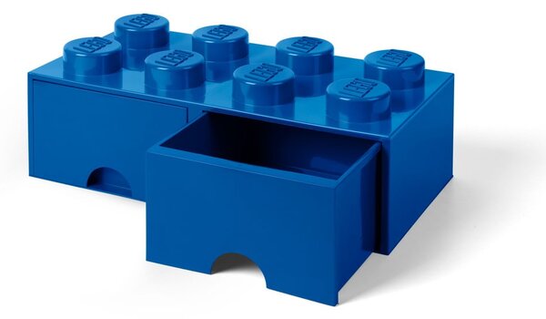 Scatola portaoggetti blu scuro con due cassetti - LEGO®
