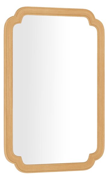 Costway Specchio decorativo rettangolare in stile rustico per bagno soggiorno ingresso, Specchio da parete ad arco con angoli arrotondati Naturale
