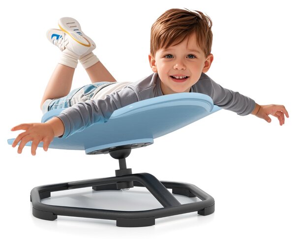 Costway Sedia girevole a 360° con aspetto elefante e base in metallo antiscivolo, Sedia sensoriale per bambini e l'equilibrio Blu chiaro