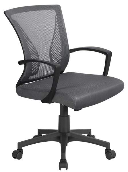 Sedia da ufficio ergonomica Yaheetech, con rivestimento in rete traspirante, colore grigio scuro