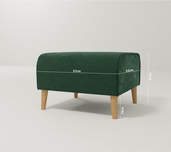 Pouf in velluto verde scuro Carole - Ropez