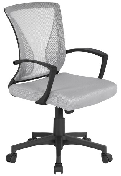 Sedia da ufficio ergonomica Yaheetech, con rivestimento in rete traspirante, colore grigio