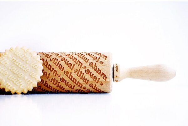 Rullo per pasta in legno goffrato Made with Love Made With Love - Valek
