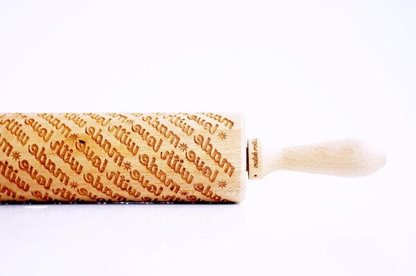 Rullo per pasta in legno goffrato Made with Love Made With Love - Valek