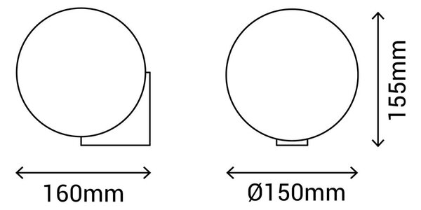 Lampada da parete in argento, ø 15 cm Obi - SULION