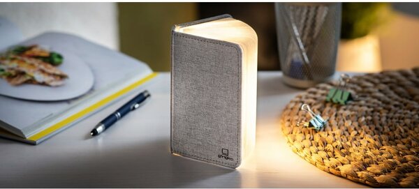 Decorazione luminosa grigia con ricarica USB Booklight – Gingko