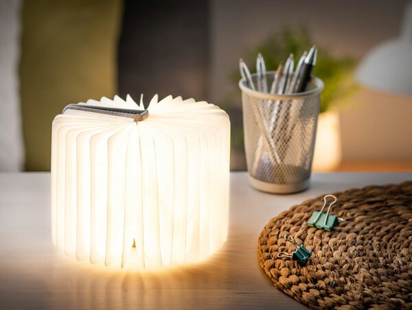 Decorazione luminosa grigia con ricarica USB Booklight – Gingko