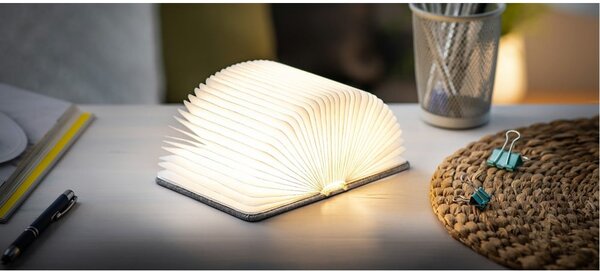 Decorazione luminosa grigia con ricarica USB Booklight – Gingko