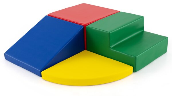 Costway Set di blocchi in schiuma con velcro per arrampicarsi e gattonare per bambini, Set di blocchi morbidi per lo sviluppo dei bambini Oro