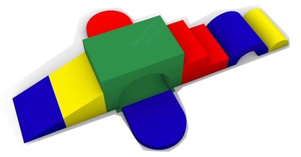 Costway Palestra morbida in PU strutture leggere per bambini per arrampicarsi, Set di 7 blocchi da arrampicata in schiuma da 1 anno in su Colorato