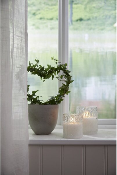 Candela di cera a LED bianca in vetro, altezza 12,5 cm Flamme Romb - Star Trading