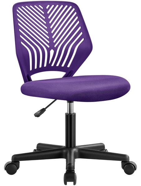 Sedia da ufficio Yaheetech senza braccioli, ergonomica, colore lilla