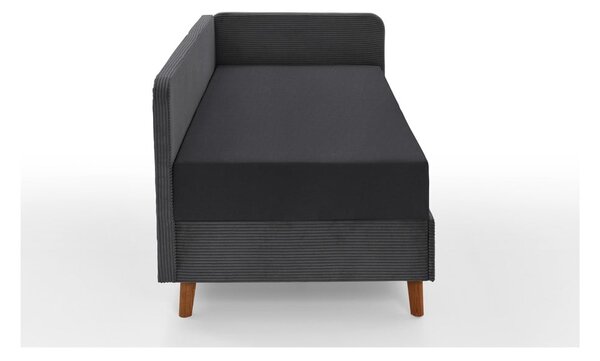 Letto singolo imbottito grigio scuro con contenitore con materasso incluso 90x200 cm Cabana – Meise Möbel