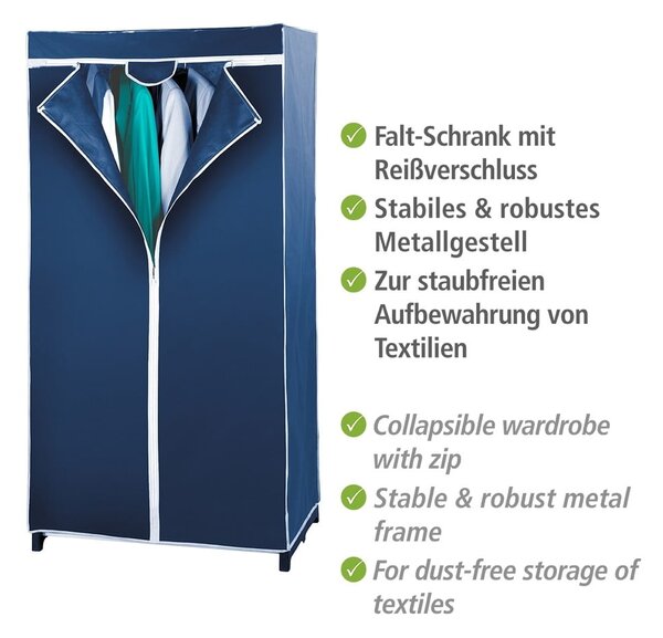 Armadio in tessuto blu 75x150 cm Air - Wenko