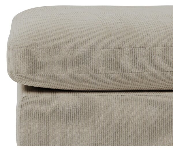 Pouf in tessuto a coste color crema Comfy - Scandic
