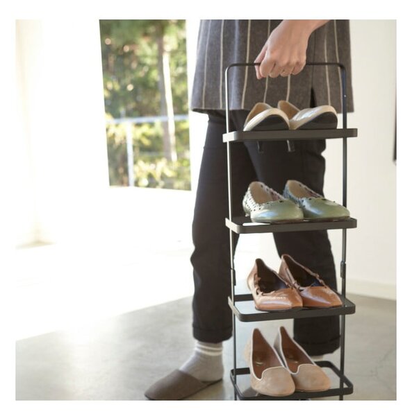 Scarpiera alta nera in metallo Tower Shoe Rack - YAMAZAKI