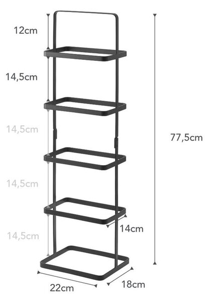 Scarpiera alta nera in metallo Tower Shoe Rack - YAMAZAKI
