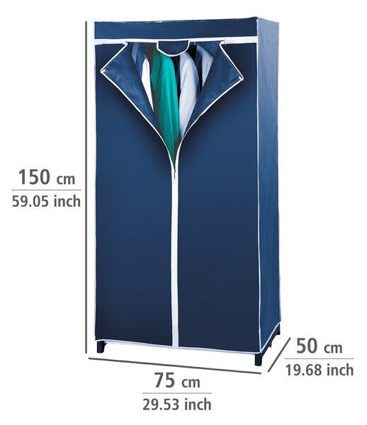 Armadio in tessuto blu 75x150 cm Air - Wenko