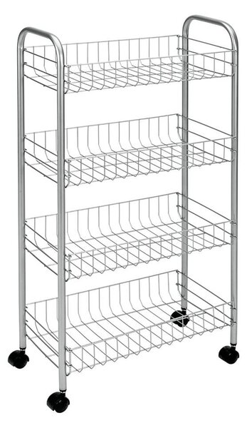 Scaffale mobile in metallo argento 41x84 cm Ascona - Metaltex