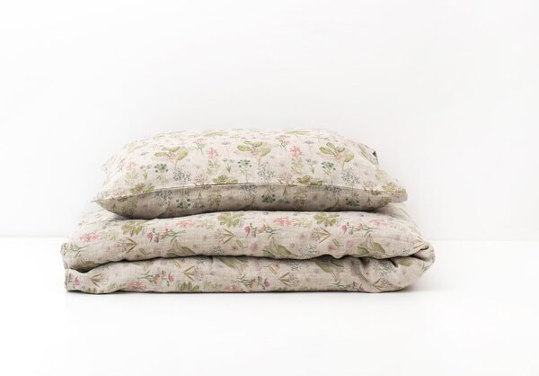 Biancheria da letto per bambini in lino beige, 70 x 100 cm Botany - Linen Tales