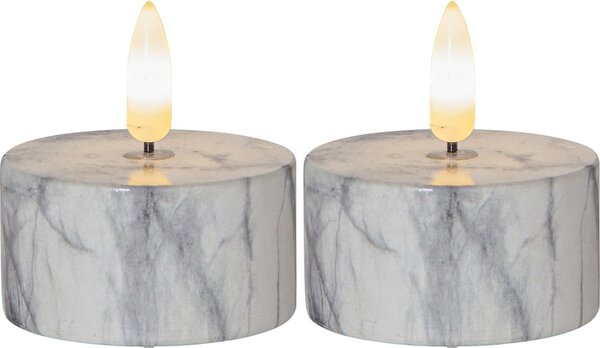 Candele LED in set da 2 (altezza 6 cm) Flamme Marble - Star Trading