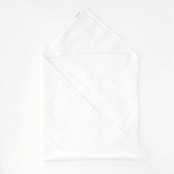 Asciugamano per bambini in lino bianco con cappuccio 70x70 cm White - Linen Tales