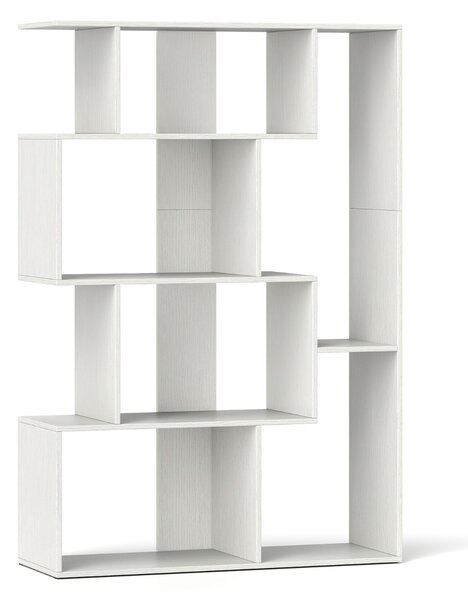 Costway Grande libreria a 6 cubi con kit anti-ribaltamento unità di scaffali autoportante, Libreria geometrica aperta Bianco