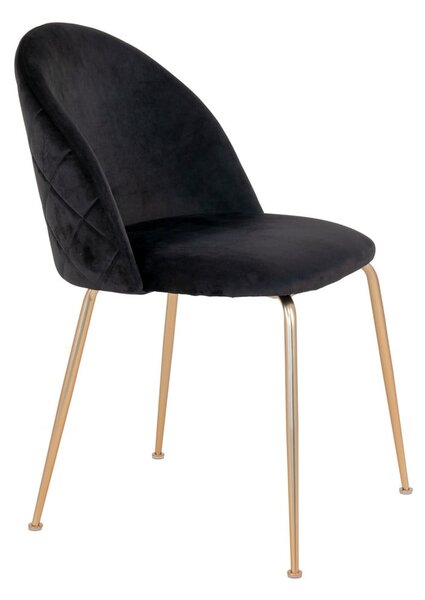 Sedie da pranzo in velluto nero in un set di 2 pezzi Geneve - House Nordic