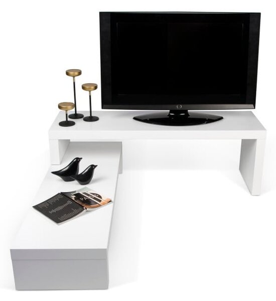 Tavolo TV Bianco Variabile Noce Cliff - TemaHome