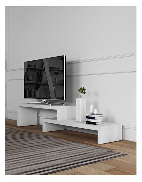 Tavolo TV Bianco Variabile Noce Cliff - TemaHome