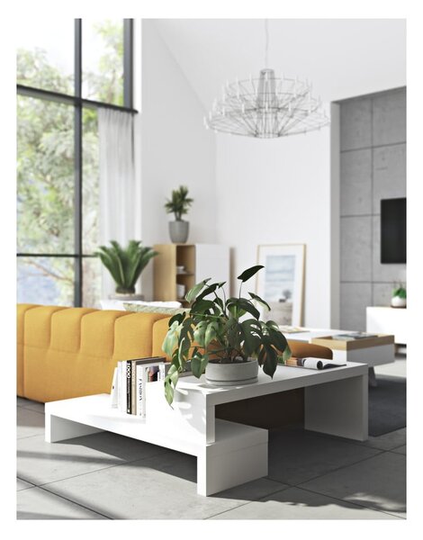 Tavolo TV Bianco Variabile Noce Cliff - TemaHome