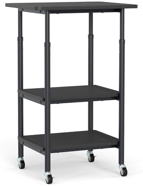 Costway Carrello stampante a con ripiani di stoccaggio e ruote con blocco, Scaffale di stoccaggio mobile per scanner e fax Nero