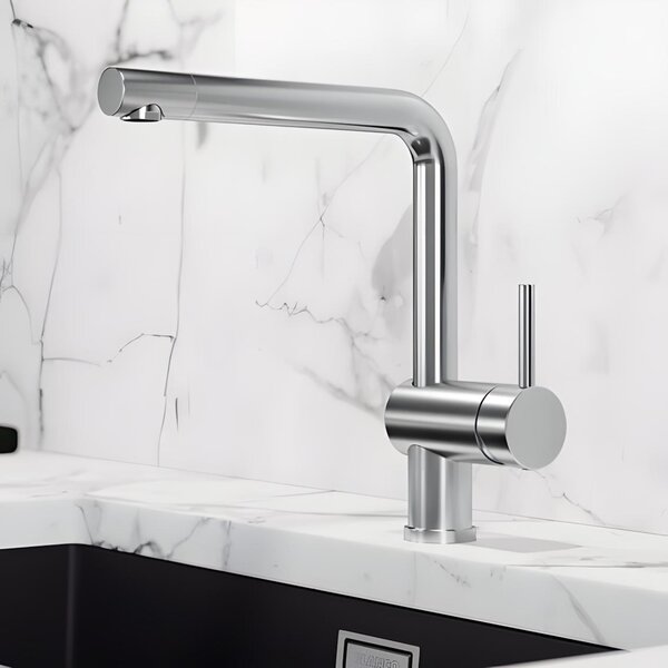 Rubinetto da cucina Blanco LINUS DVGW in acciaio inox spazzolato 526241