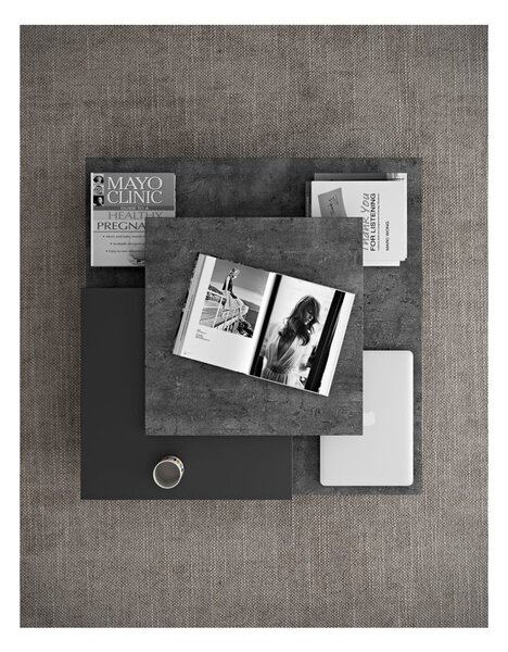 Tavolino nero e grigio in pietra 90x90 cm Slate - TemaHome