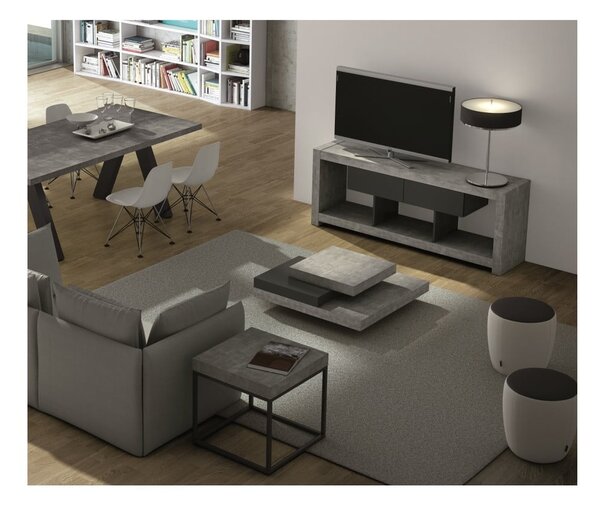 Tavolino nero e grigio in pietra 90x90 cm Slate - TemaHome