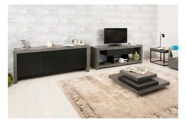 Tavolino nero e grigio in pietra 90x90 cm Slate - TemaHome