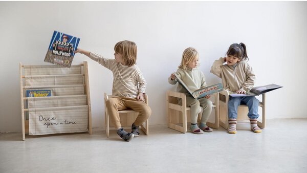 Sedie per bambini in legno in set di 3 pezzi Natural - Little Nice Things