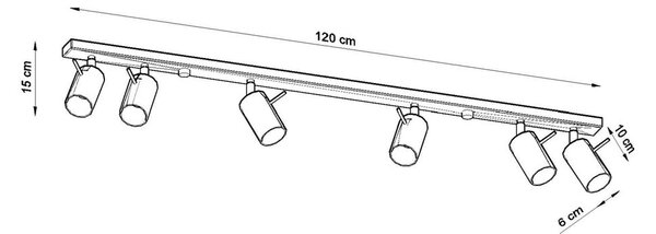 Apparecchio da soffitto bianco 6L Etna - Nice Lamps