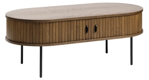Tavolino in rovere decorato in colore naturale 60x120 cm Nola - Unique Furniture